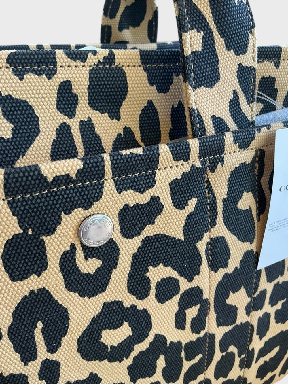 Coach Cargo Tote 26 Leopard Print Canvas Bag NWT - Picture 6 of 12